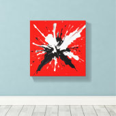 カラスプラッシュ絵を描ズ キャンバスプリント (インサイチュ (ウッドフロア))