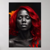 カラスプラッシュ鮮やかレッドヘアポスター ポスター (正面)