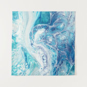 カラスプラッシュ:アクリル抽象芸術背景 タペストリー (正面(横))