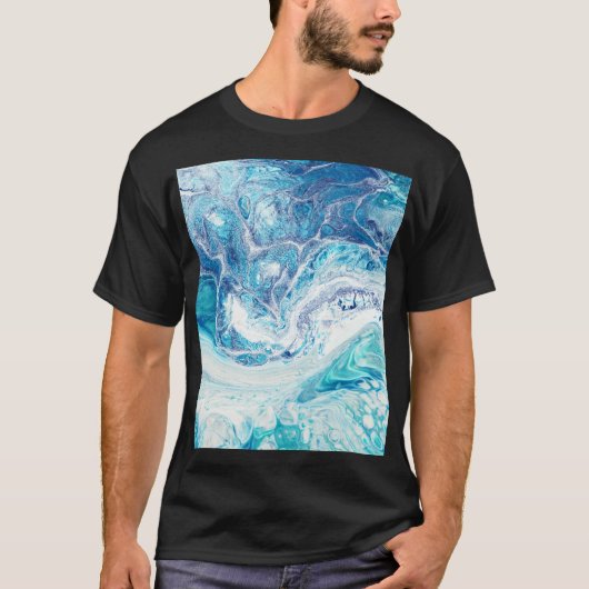 カラスプラッシュ：アクリル抽象芸術背景 Tシャツ (正面)