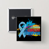 カラスプラッシュ – 前立腺がん生存者 缶バッジ (正面&裏面)