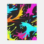 カラスプラッシュ:抽象芸術アート フリースブランケット (正面)
