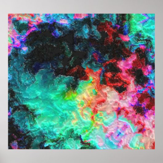 カラスプラッシュ:抽象芸術水彩アート ポスター (正面)