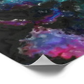 カラスプラッシュ：抽象芸術水彩アート ポスター (角)