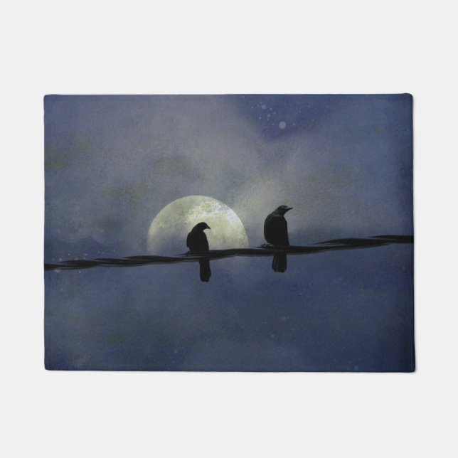 カラス二羽 ドアマット (正面)