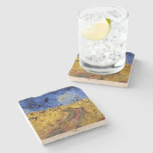 カラス付きホイートフィールド | Vanゴッホ | ストーンコースター (横)