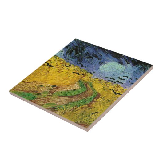 カラス付き小麦畑 タイル (側面)