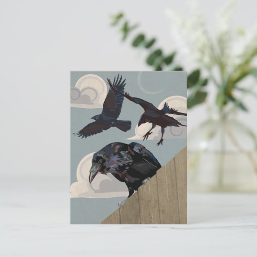 カラス侵入 ポストカード (スタンド正面)