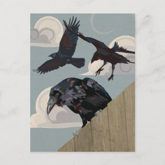カラス侵入 ポストカード