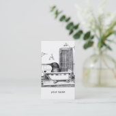 カラス入りヴィンテージ浴槽プロファイルカード 名刺 (スタンド正面)