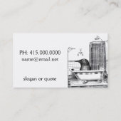 カラス入りヴィンテージ浴槽プロファイルカード 名刺 (裏面)