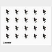 カラス入れ墨_1 ラウンドシール (シート)