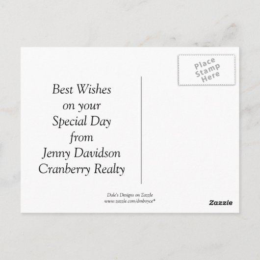 カラス初期のと羊の誕生日はがき ポストカード (裏面)