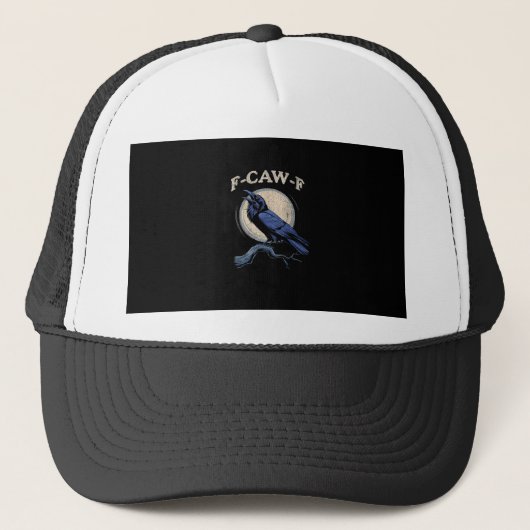 カラス好きのためのおもしろカジュアルデザイン F-Caw-F キャップ (正面)