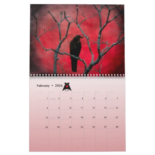 カラス暦 カレンダー (2月 2026)