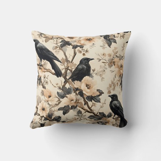 カラス模様 クッション (裏面)