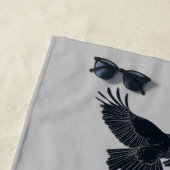 カラス殺しの鳥のグループ黒いシルエット ビーチタオル (インサイチュ)