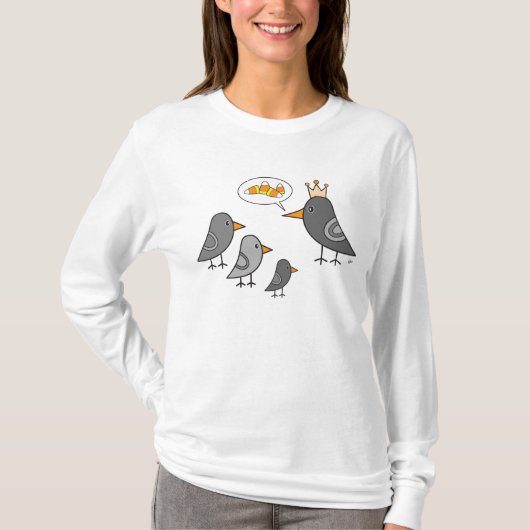 カラス王-女性フード付 Tシャツ (正面)