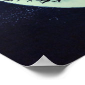 カラス白熱［赤熱］光を放つ付き月の付いた木 ポスター (角)