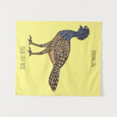 カラス素晴らしスマの鳥漫画イラストレーション タペストリー (正面(横))