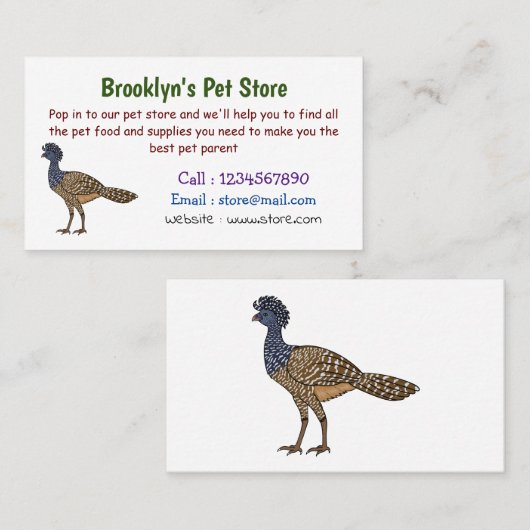 カラス素晴らしスマの鳥漫画イラストレーション 名刺 (正面/裏面)