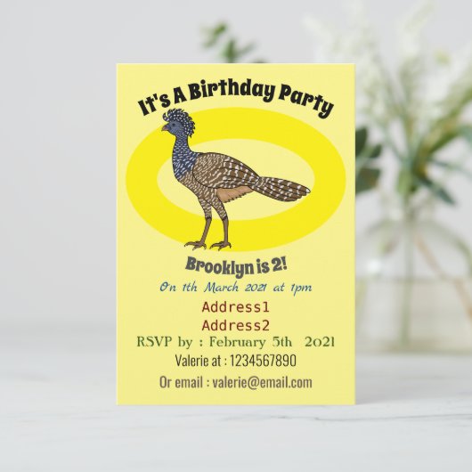 カラス素晴らしスマの鳥漫画イラストレーション 招待状 (スタンド正面)