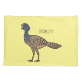 カラス素晴らしスマの鳥漫画イラストレーション 枕カバー (裏面)