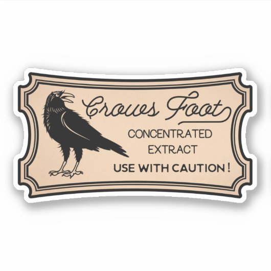 カラス足ポーションヴィンテージラベルシール シール (正面)