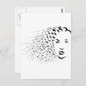 カラス飛んでいるまたは顔の光学錯覚 ポストカード (正面/裏面)