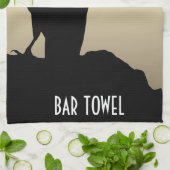 カラス黒鳥烏のバータオル金ゴールド キッチンタオル (折り畳み)