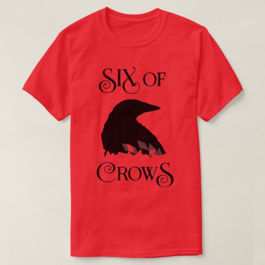 カラス6羽 Tシャツ (デザイン正面)
