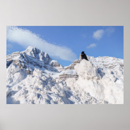 カラス・アットクラウフット・マウンテンAlbertaカナダ ポスター