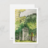 カラス・イン・ザ・墓地，アートプリントカード サンキューカード (正面/裏面)