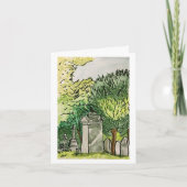 カラス・イン・ザ・墓地，アートプリントグリーティングカード カード (正面)