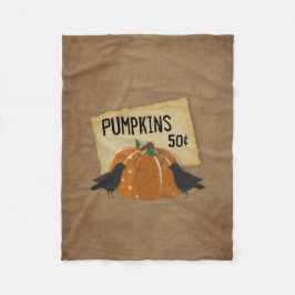 カラス&カボチャフリースブランケット フリースブランケット