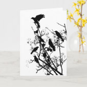 カラス カード (黄色い花)