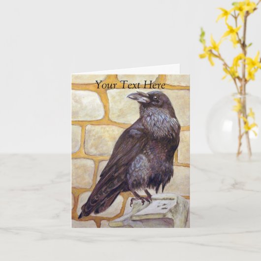 カラス カード (黄色い花)