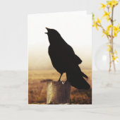 カラス カード (黄色い花)