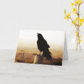 カラス カード (黄色い花)