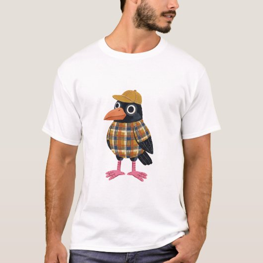 カラス キャップ タータン Tシャツ (正面)