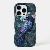 カラス ステンドグラス風 (模造) iPhone カバー (裏面)