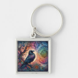 カラス・ツリー・オブ・ライフ・マンダラ異教の キーホルダー