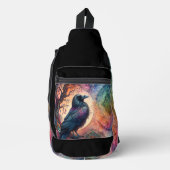 カラス・ツリー・オブ・ライフ・マンダラ異教の スリングバッグ (正面)