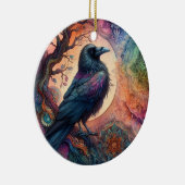 カラス・ツリー・オブ・ライフ・マンダラ異教の セラミックオーナメント (右)