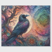 カラス・ツリー・オブ・ライフ・マンダラ異教の ラッピングペーパー (フラット)