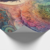 カラス・ツリー・オブ・ライフ・マンダラ異教の ラッピングペーパー (角)