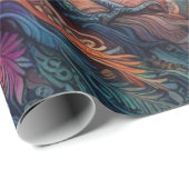 カラス・ツリー・オブ・ライフ・マンダラ異教の ラッピングペーパー (ロールコーナー)