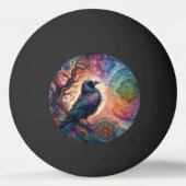 カラス・ツリー・オブ・ライフ・マンダラ異教の 卓球ボール (裏面)