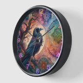 カラス・ツリー・オブ・ライフ・マンダラ異教の 壁時計 (傾斜)