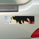 カラス バンパーステッカー (車上)